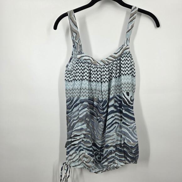 Prana SZ S Sleeveless Cotton Tribal Animal Print Spaghetti Strap top blouse tank - Picture 4 of 4